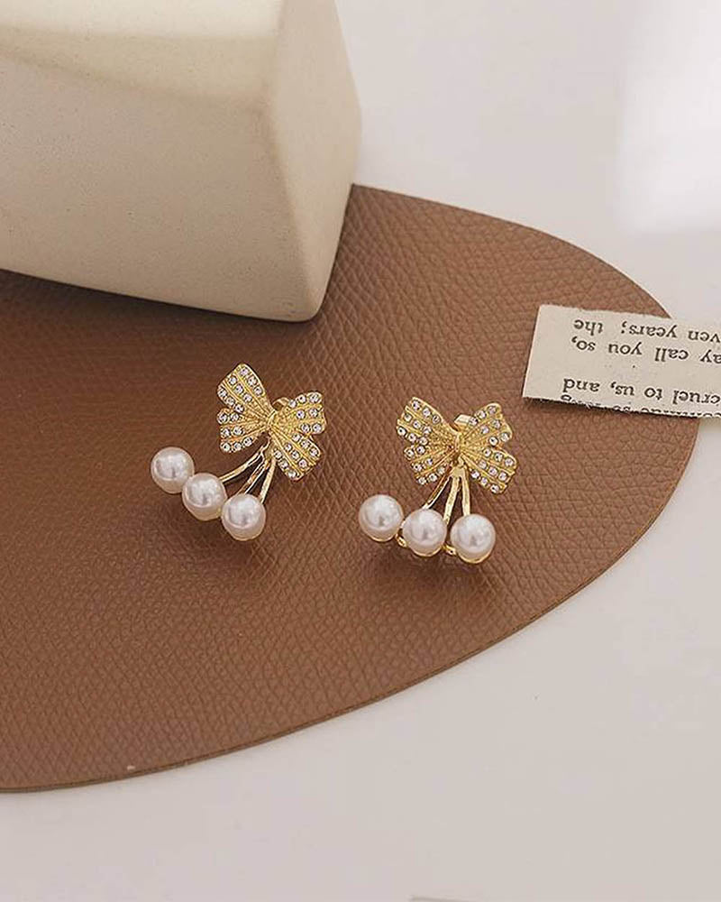Bow Bow Drop Stud Drop Earrings