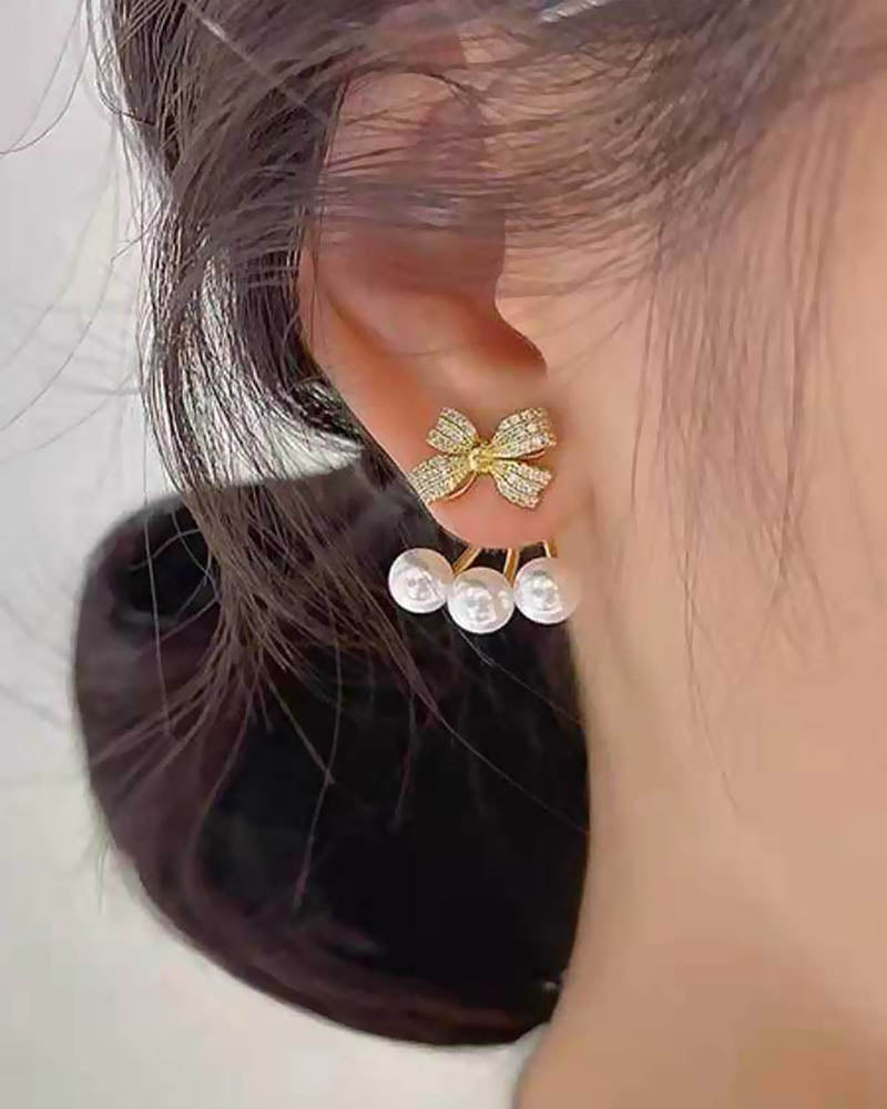 Bow Bow Drop Stud Drop Earrings