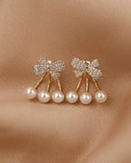 Bow Bow Drop Stud Drop Earrings