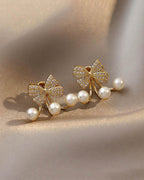 Bow Bow Drop Stud Drop Earrings