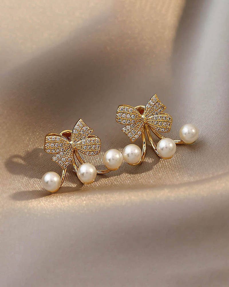 Bow Bow Drop Stud Drop Earrings
