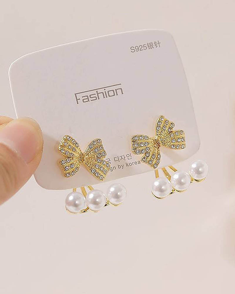 Bow Bow Drop Stud Drop Earrings