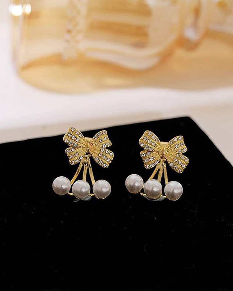 Bow Bow Drop Stud Drop Earrings