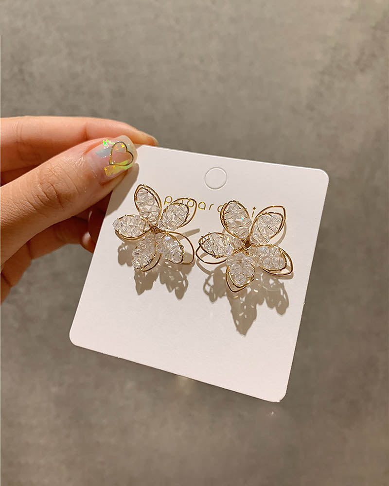 Blooming Crystal Drop Earrings