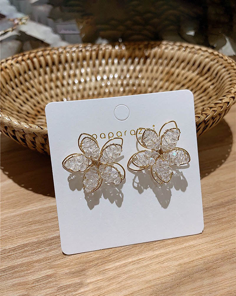 Blooming Crystal Drop Earrings