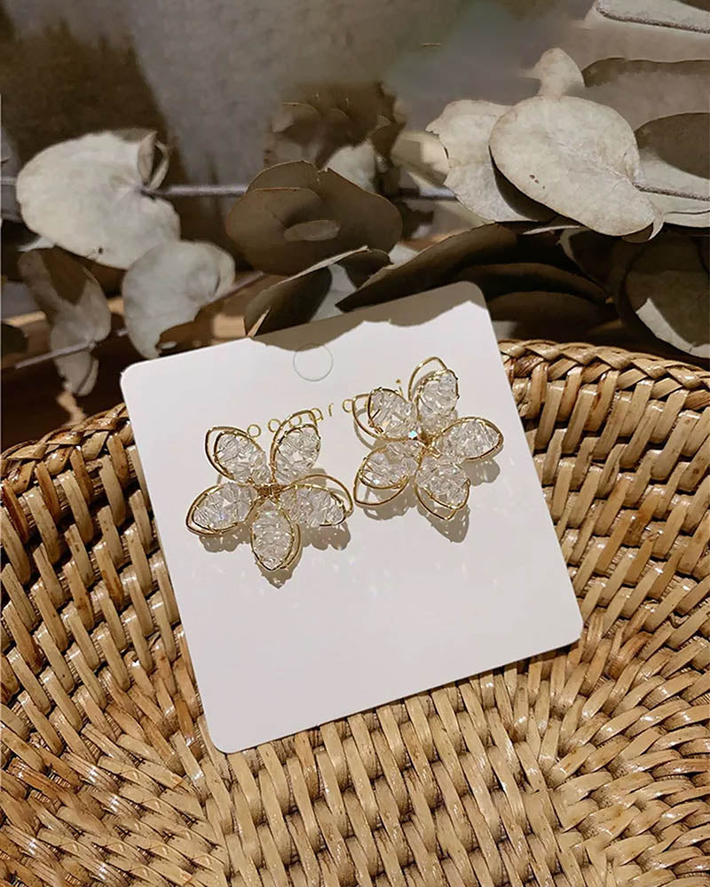 Blooming Crystal Drop Earrings