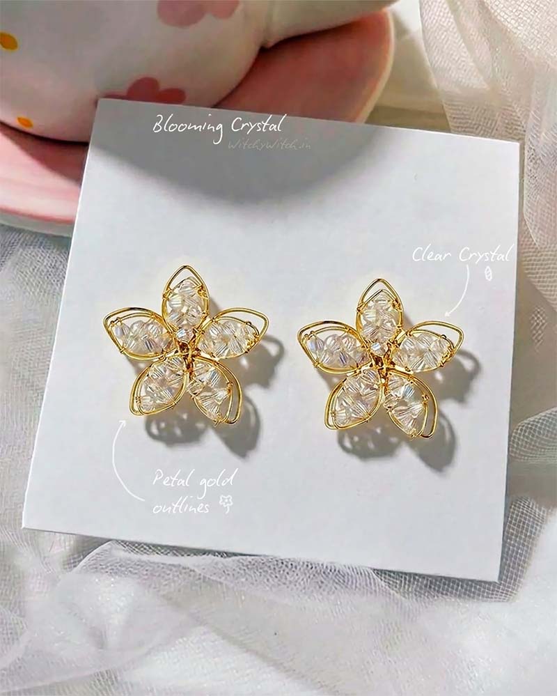 Blooming Crystal Drop Earrings