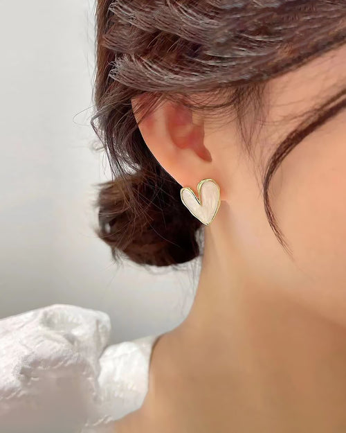 Caramel Heart Drop Earrings