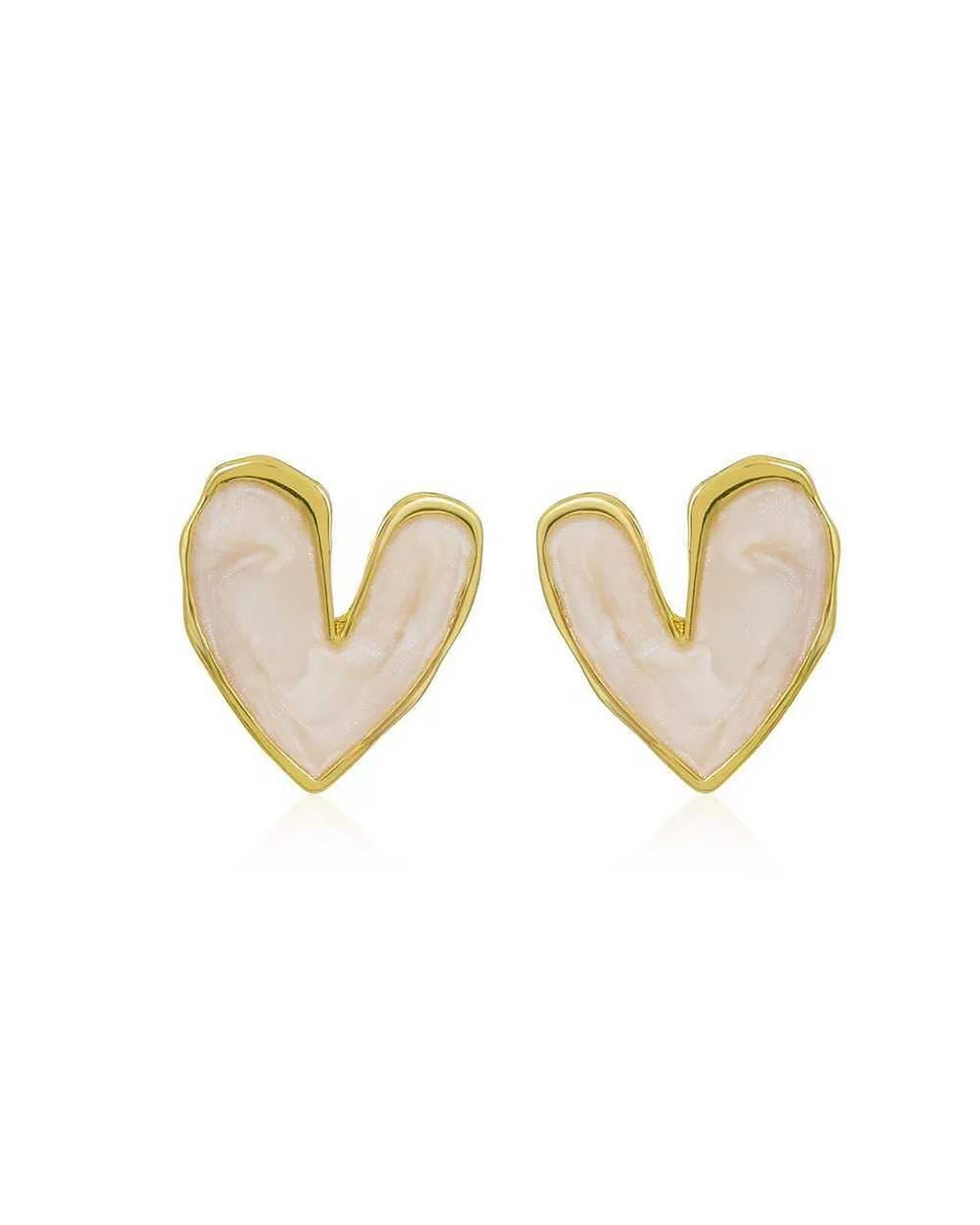 Caramel Heart Drop Earrings