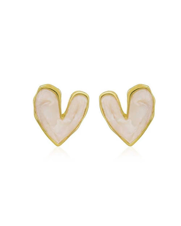 Caramel Heart Drop Earrings