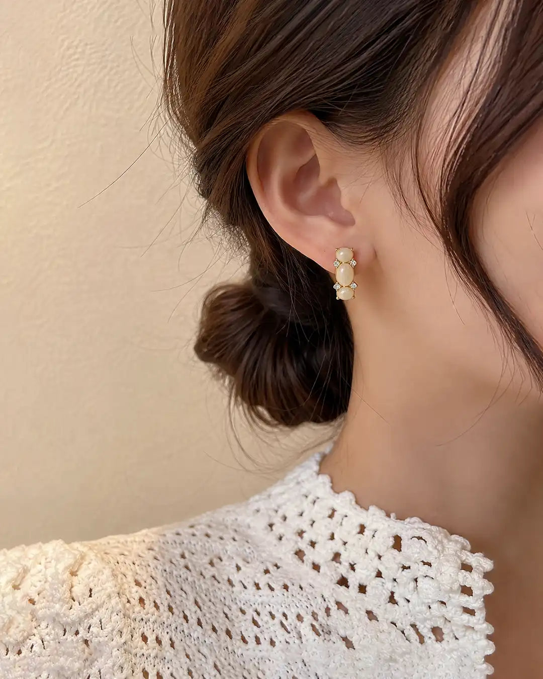 Triple Cabochon Earrings