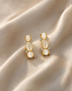 Triple Cabochon Earrings