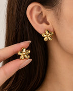 Gold Empress Floral Earrings