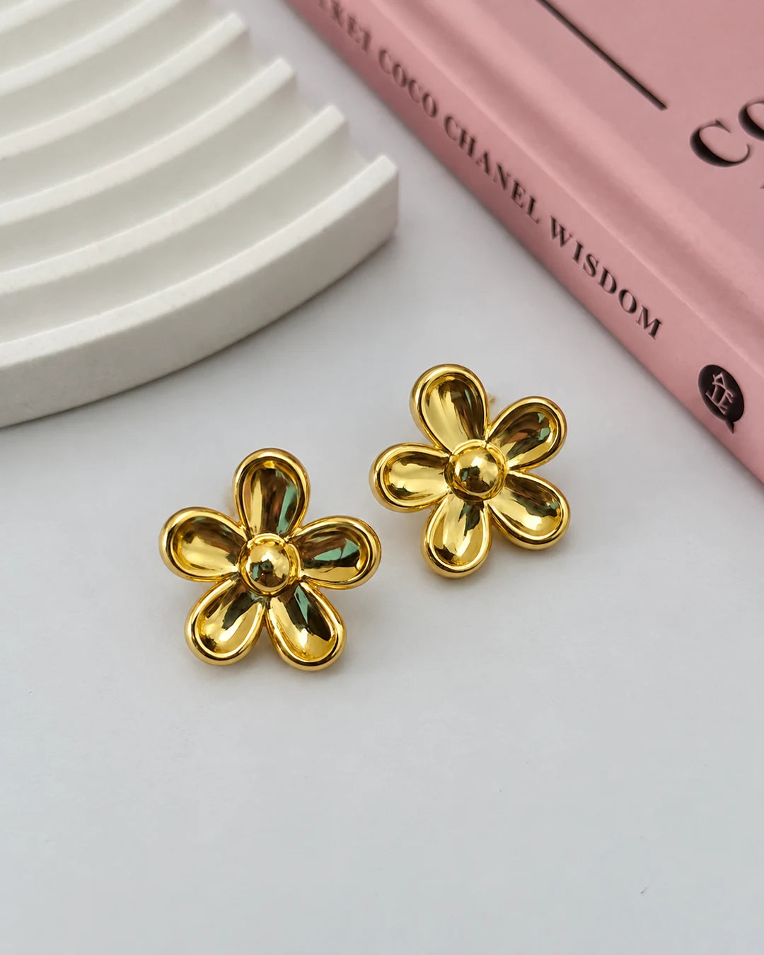 Gold Empress Floral Earrings