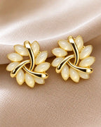 Gold Knot Petal Earrings