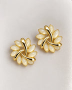 Gold Knot Petal Earrings