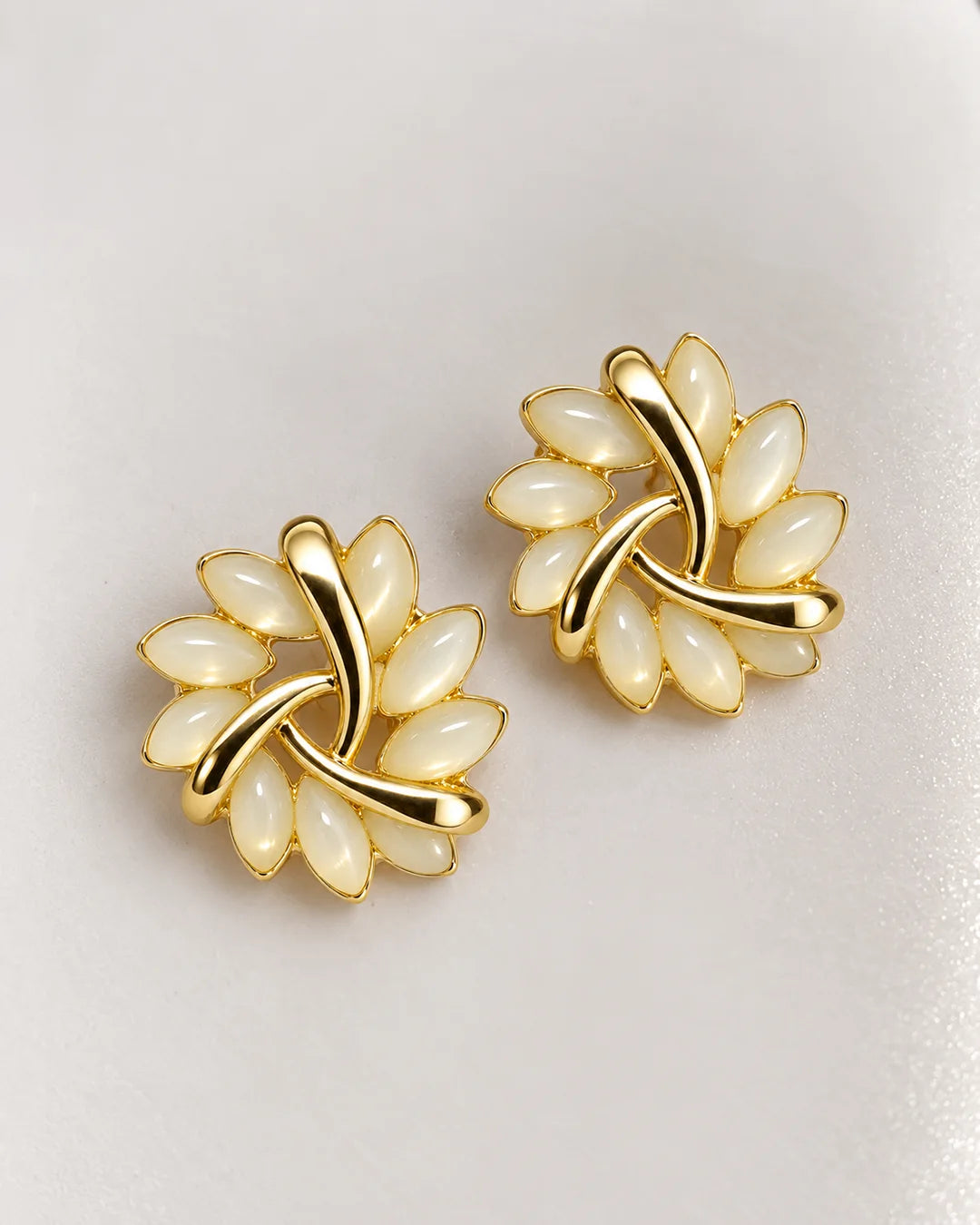 Gold Knot Petal Earrings