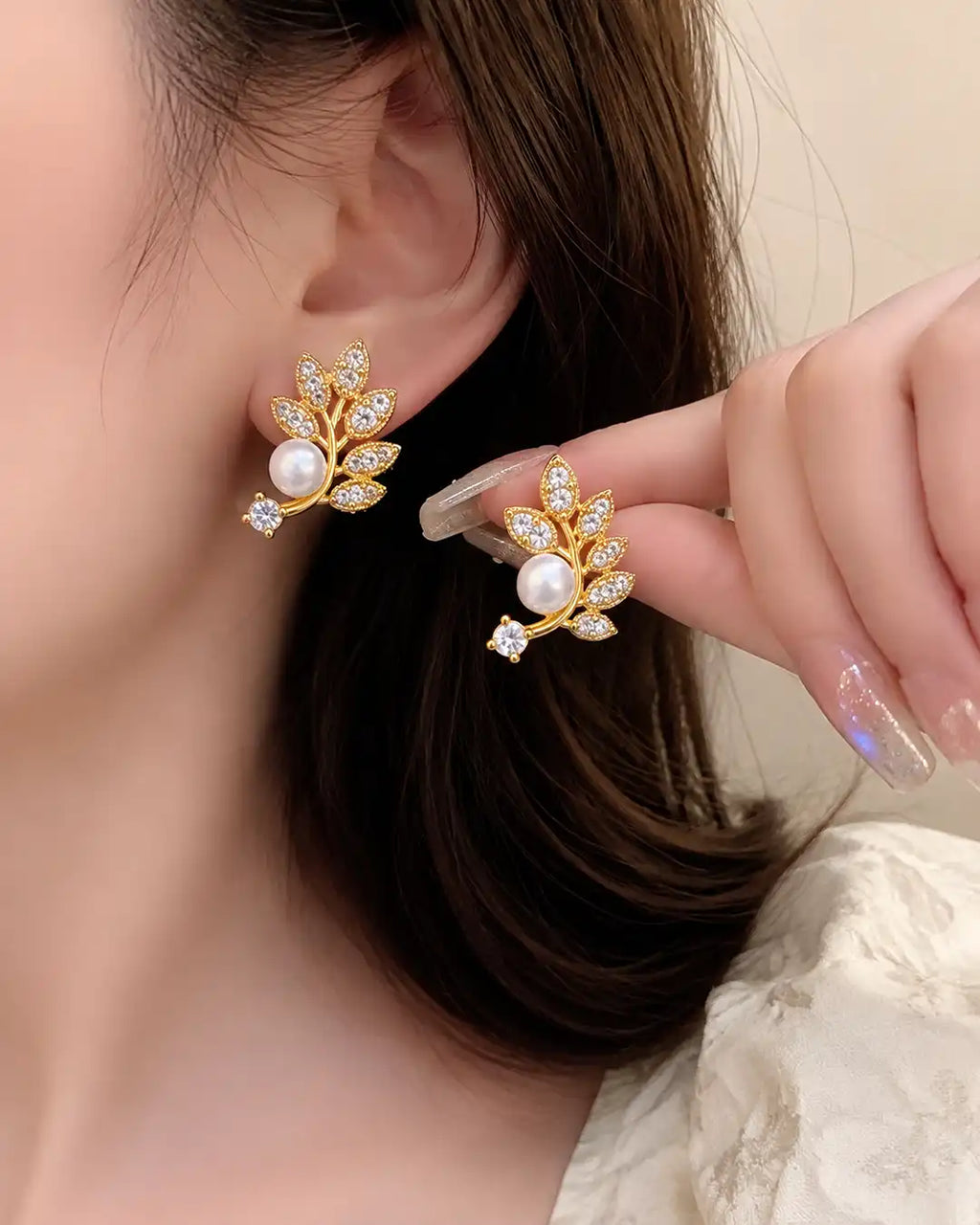 Botanical Vine Pearl Earrings