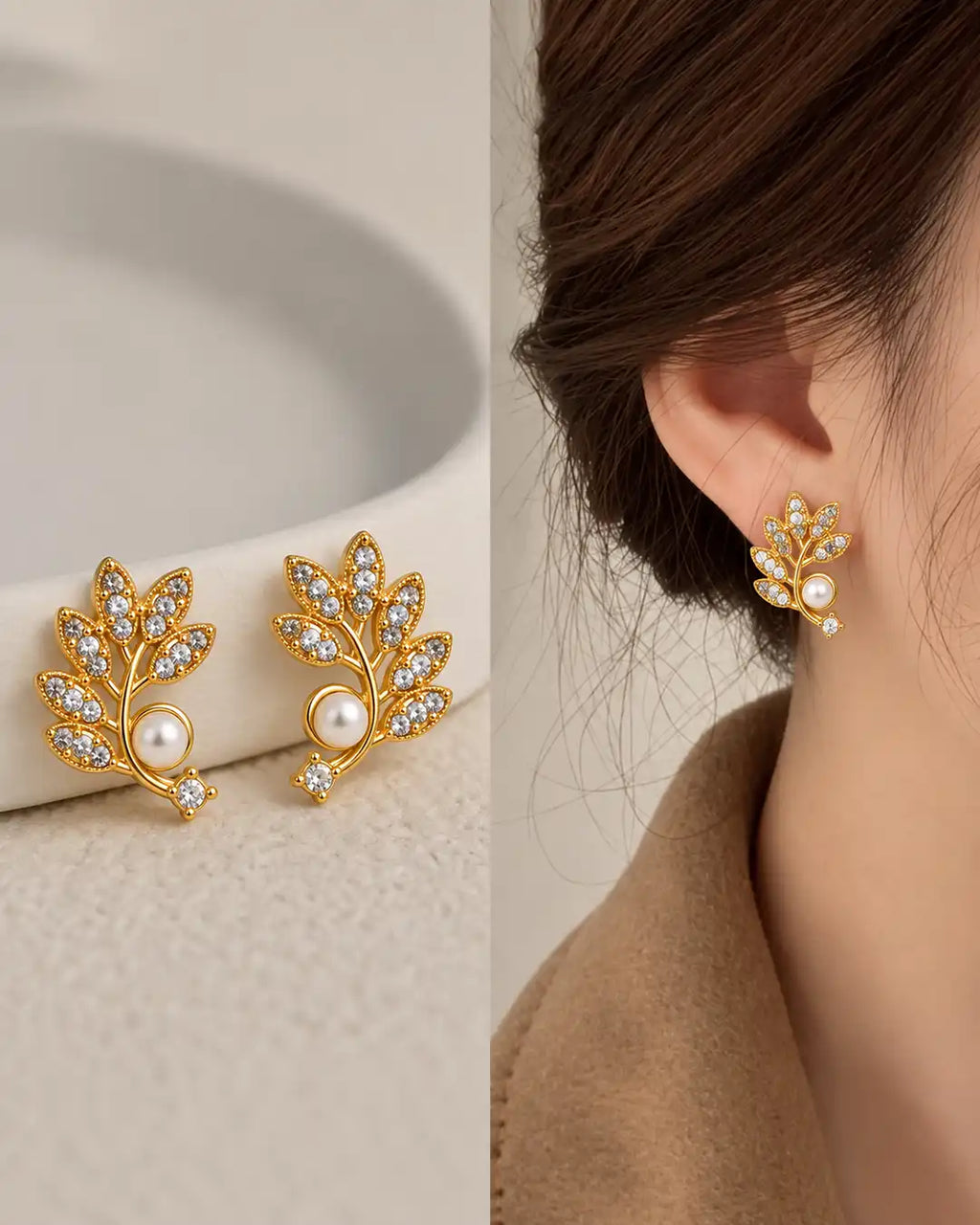 Botanical Vine Pearl Earrings