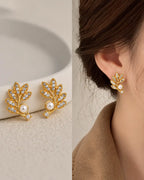 Botanical Vine Pearl Earrings