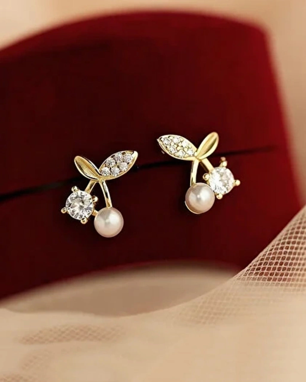 Petite Crystal Cherry Earrings