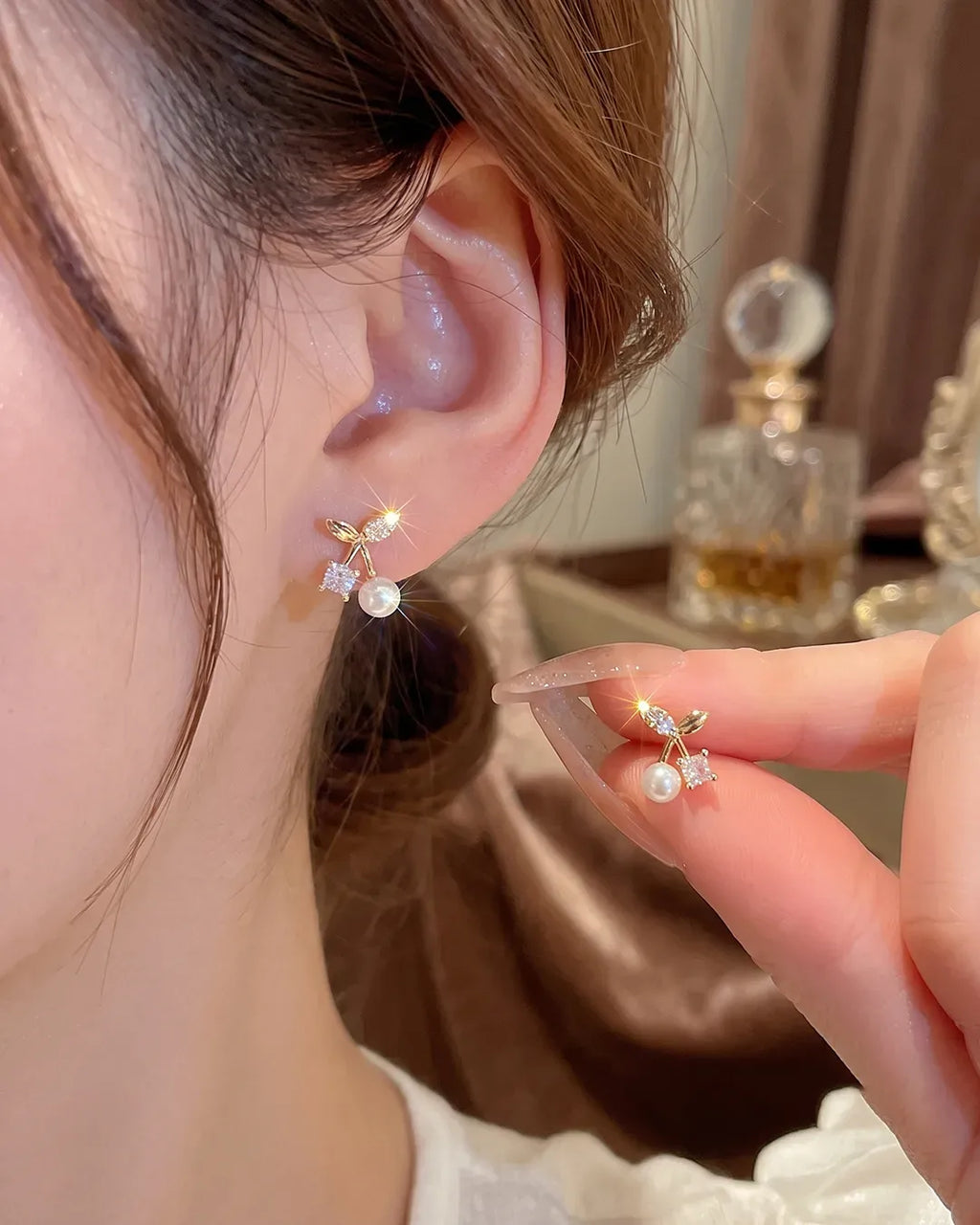 Petite Crystal Cherry Earrings