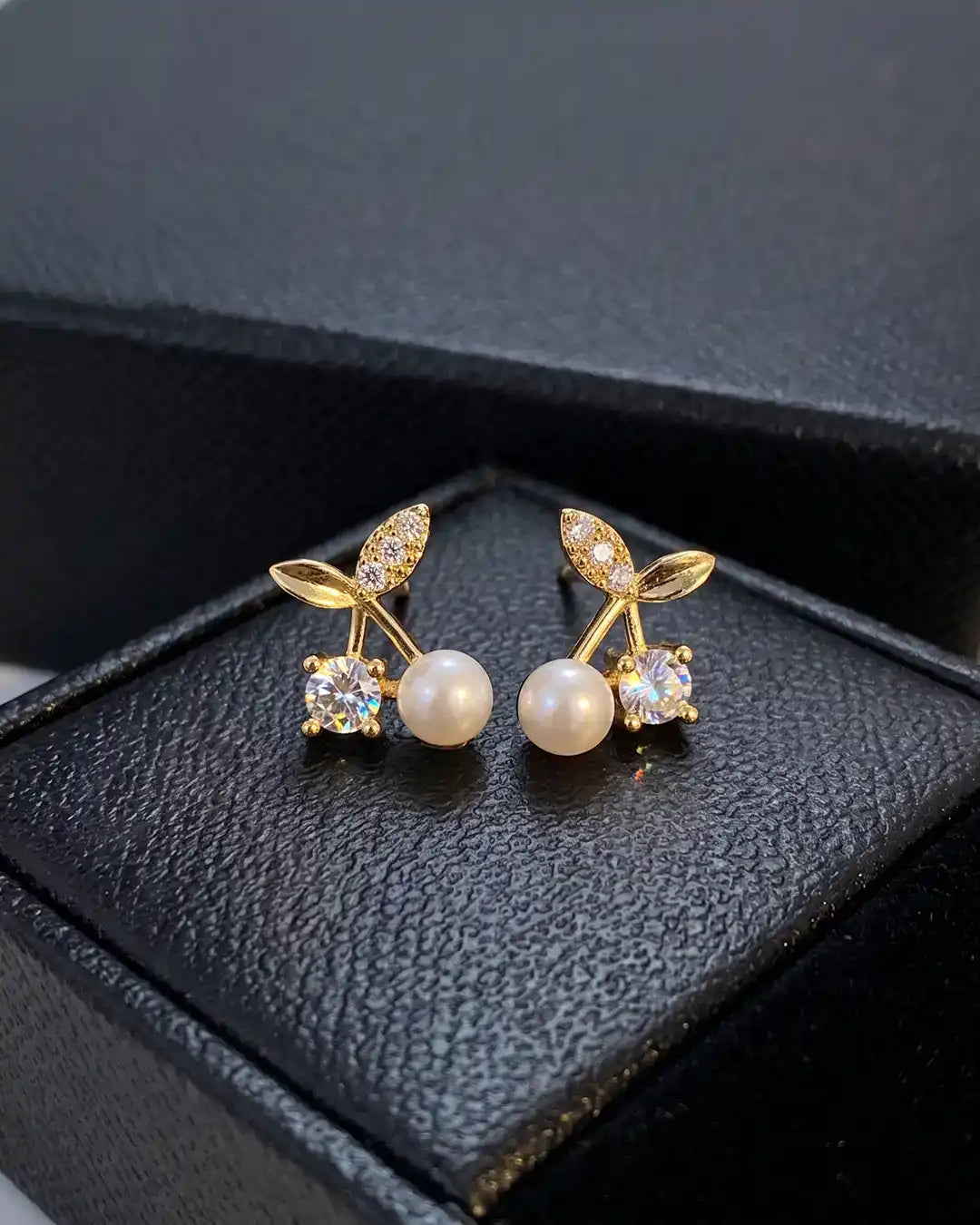 Petite Crystal Cherry Earrings
