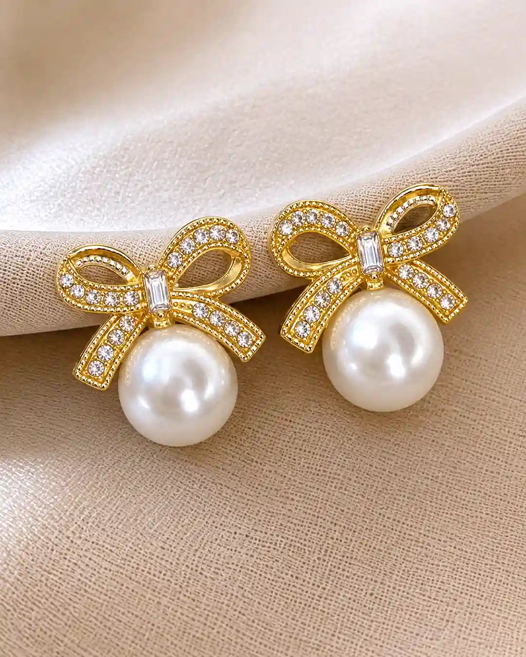 Coquette Pearl Bow Earrings