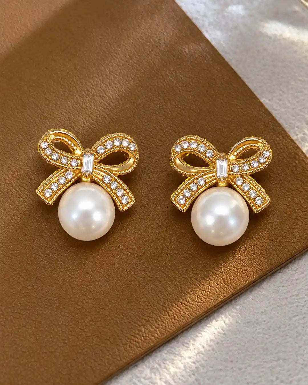 Coquette Pearl Bow Earrings
