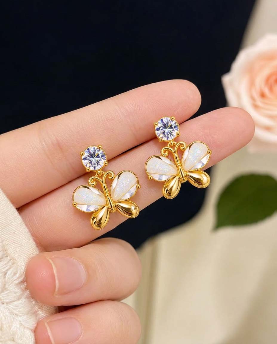 Gilded Gossamer Butterfly Earrings