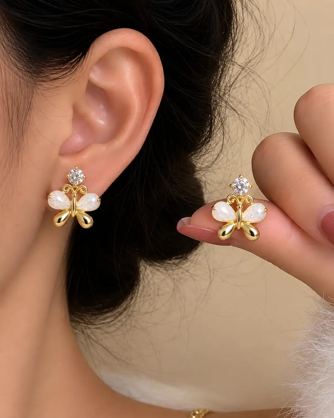 Gilded Gossamer Butterfly Earrings