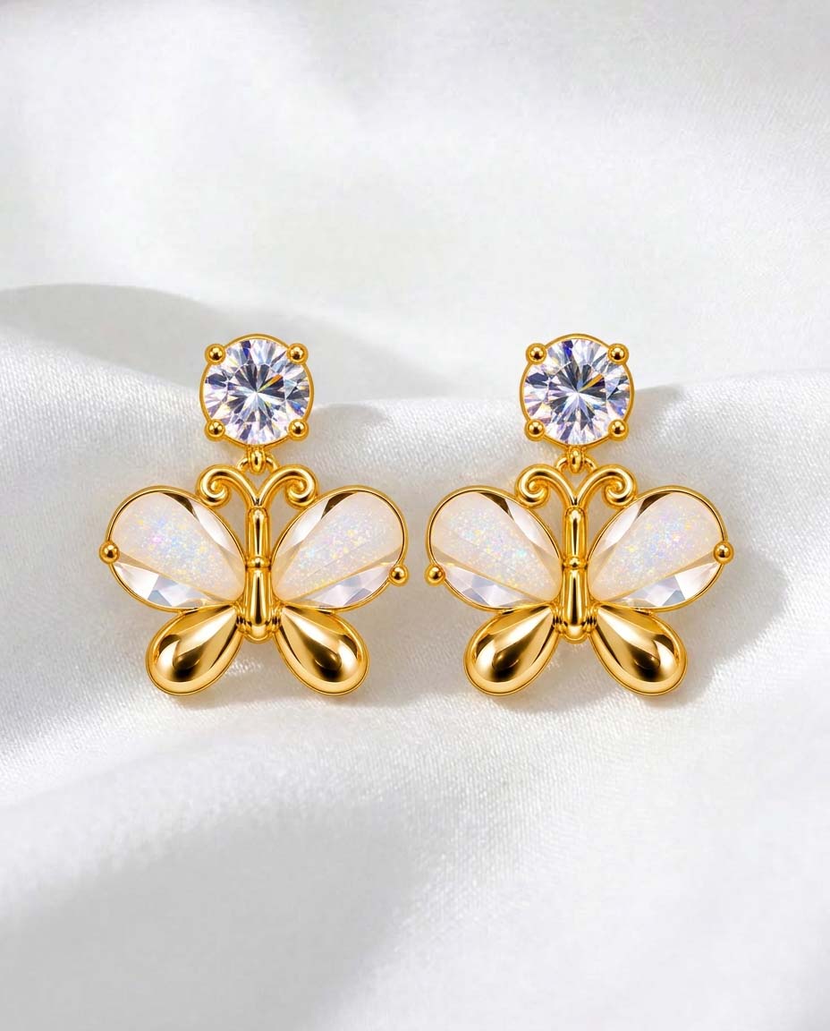 Gilded Gossamer Butterfly Earrings
