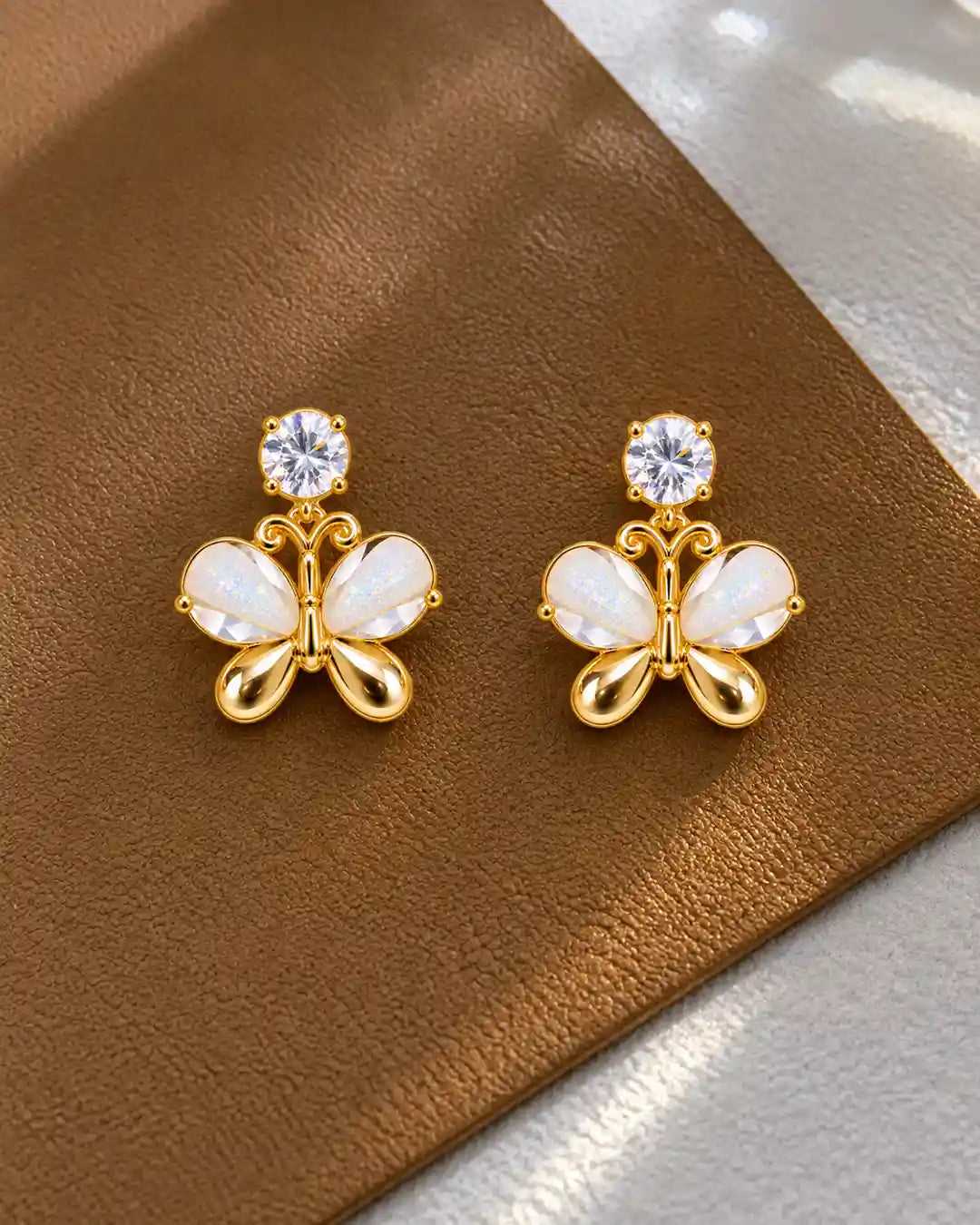 Gilded Gossamer Butterfly Earrings