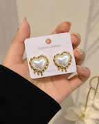 Melted Pearl Heart Earrings