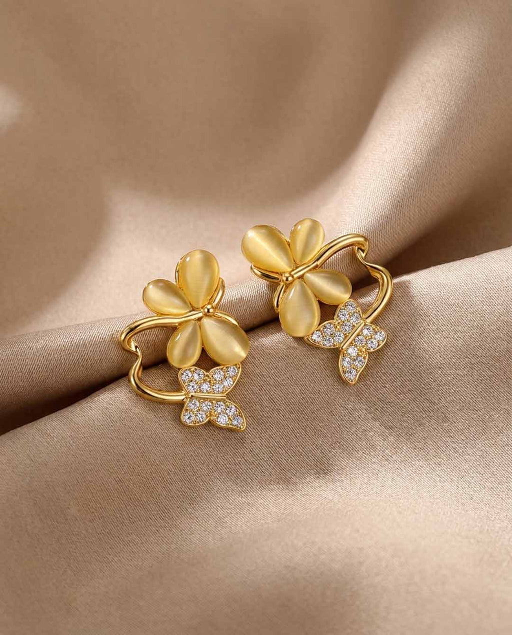 Gilded Butterfly Bloom Earrings