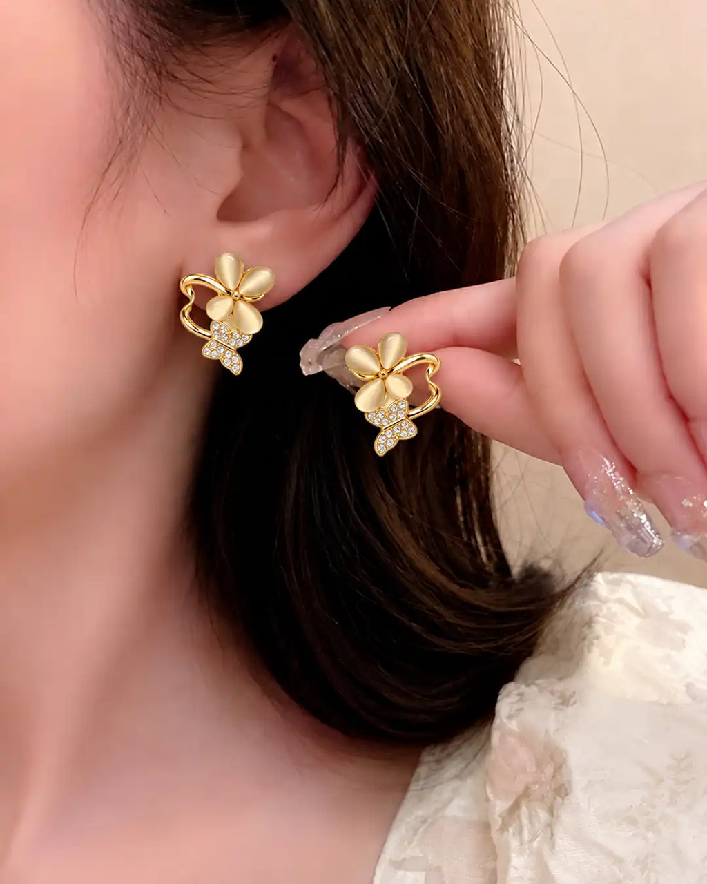 Gilded Butterfly Bloom Earrings