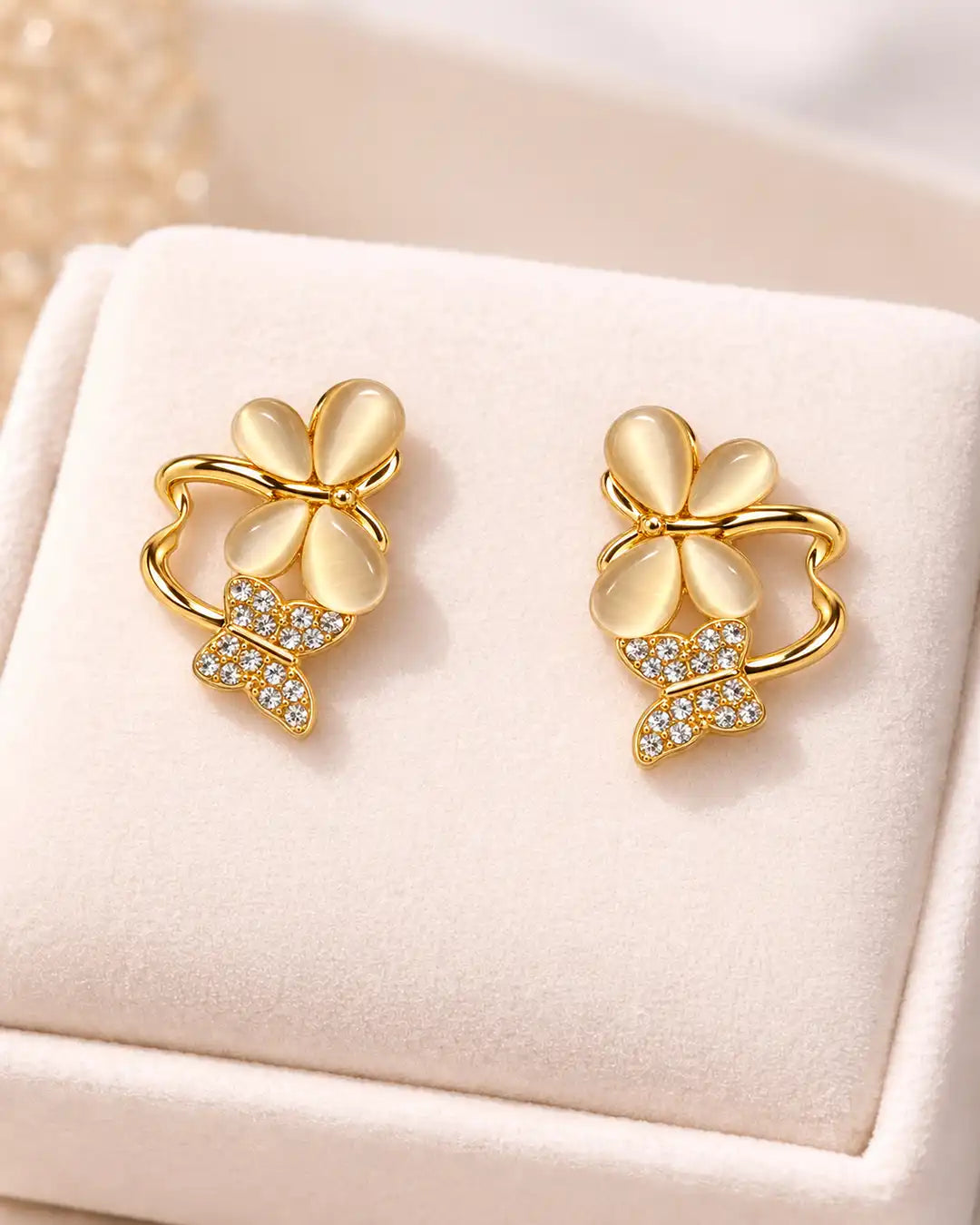 Gilded Butterfly Bloom Earrings