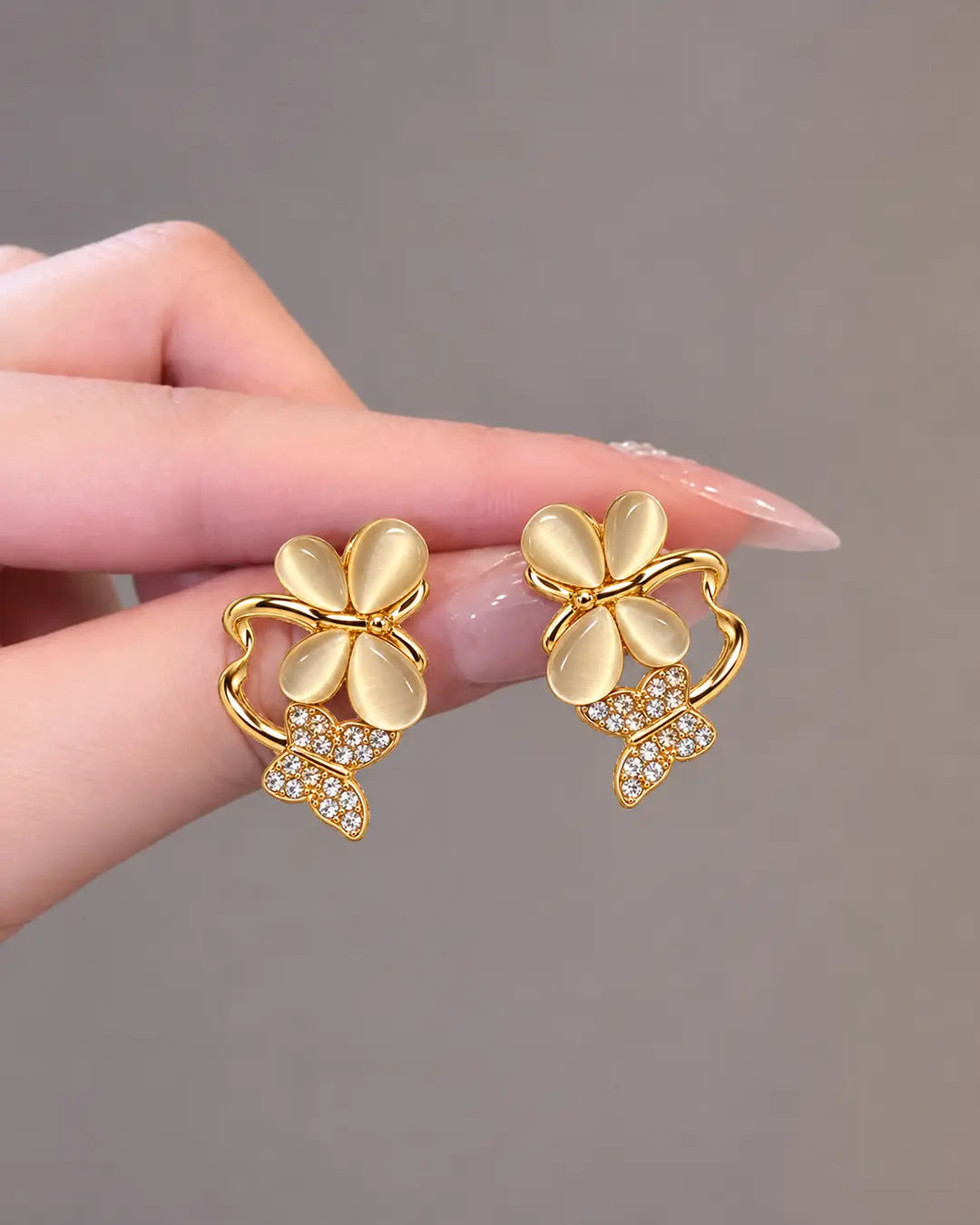 Gilded Butterfly Bloom Earrings
