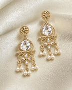 Crystal Filigree Pearl Earrings