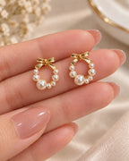 Pearl Bow Earrings