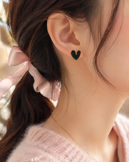 Black Heart Earrings
