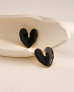 Black Heart Earrings