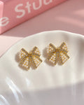 Coquette Pearl Bow Earrings