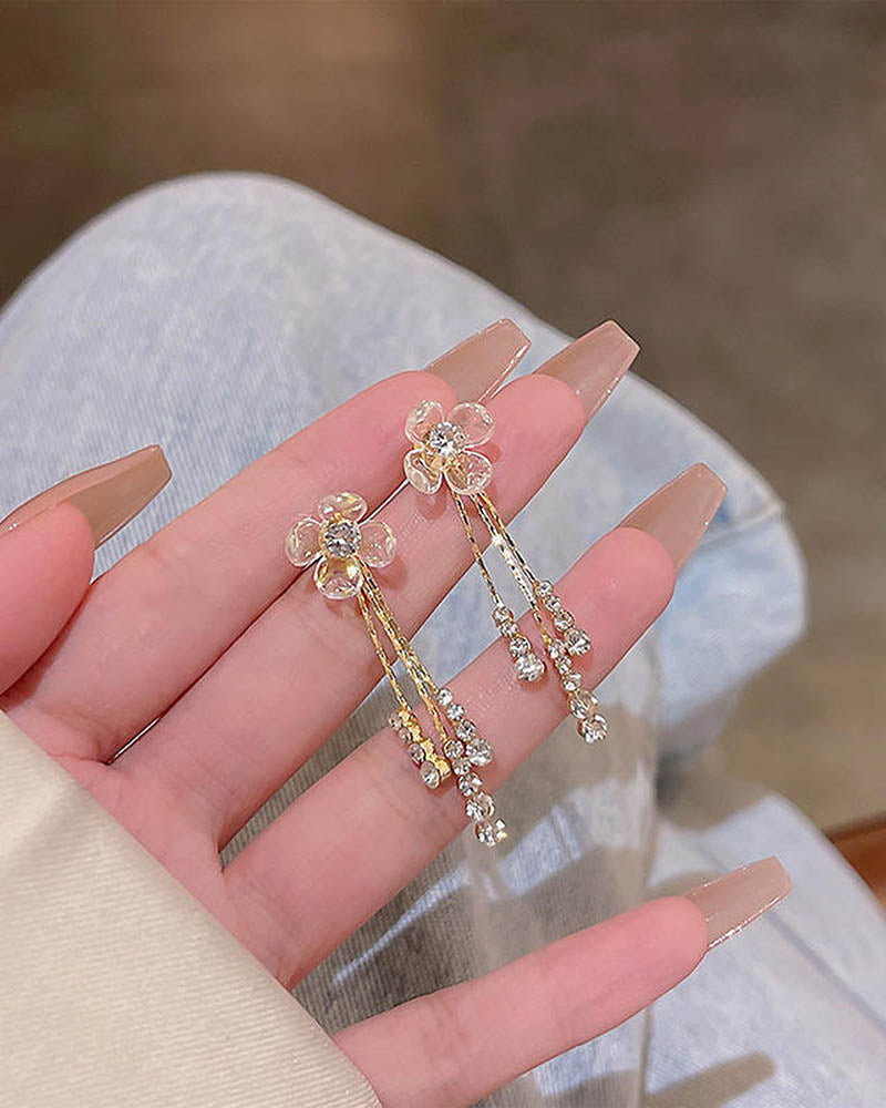 Flora Elegance Stud Drop Earrings