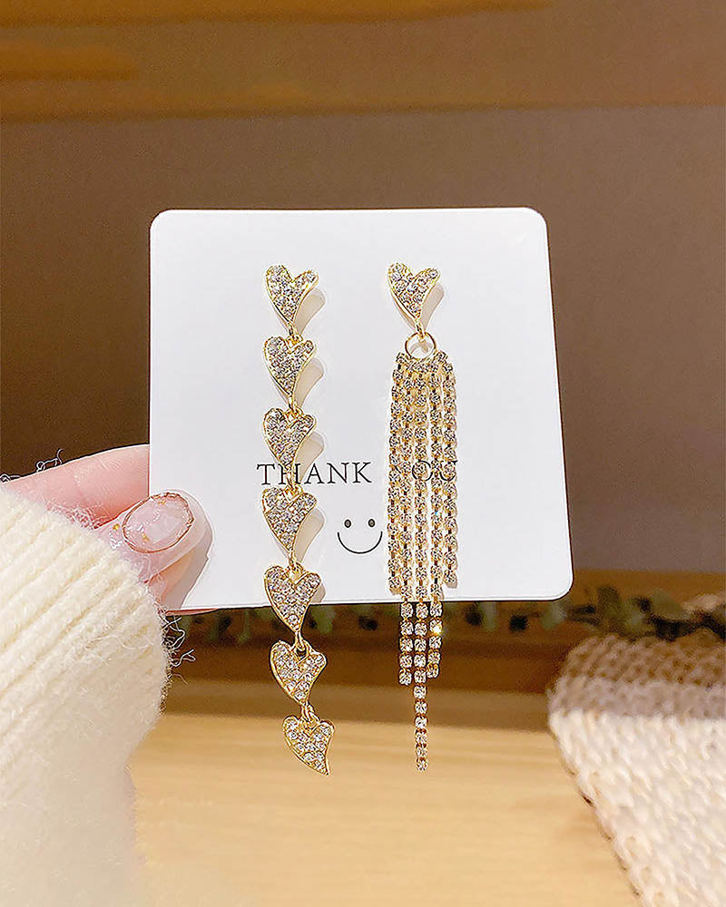 Falling Hearts Dangle Earrings