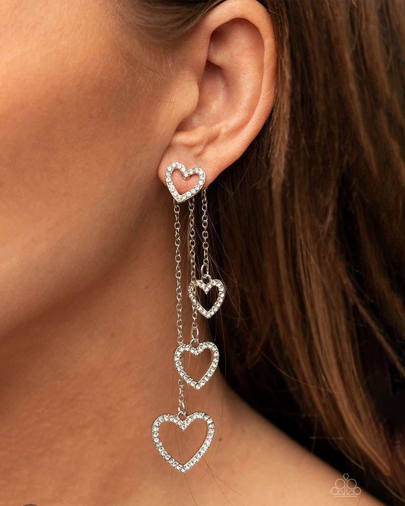Floating Heart Drop Earrings