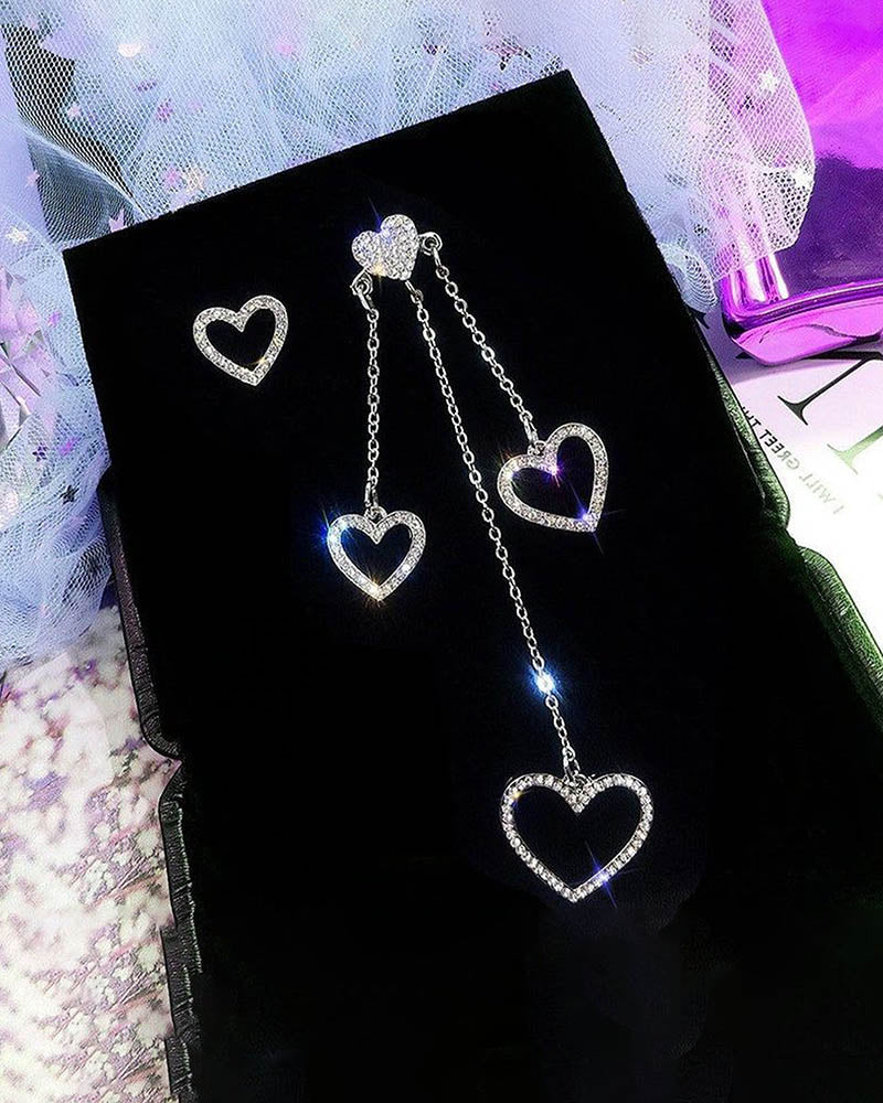 Floating Heart Drop Earrings