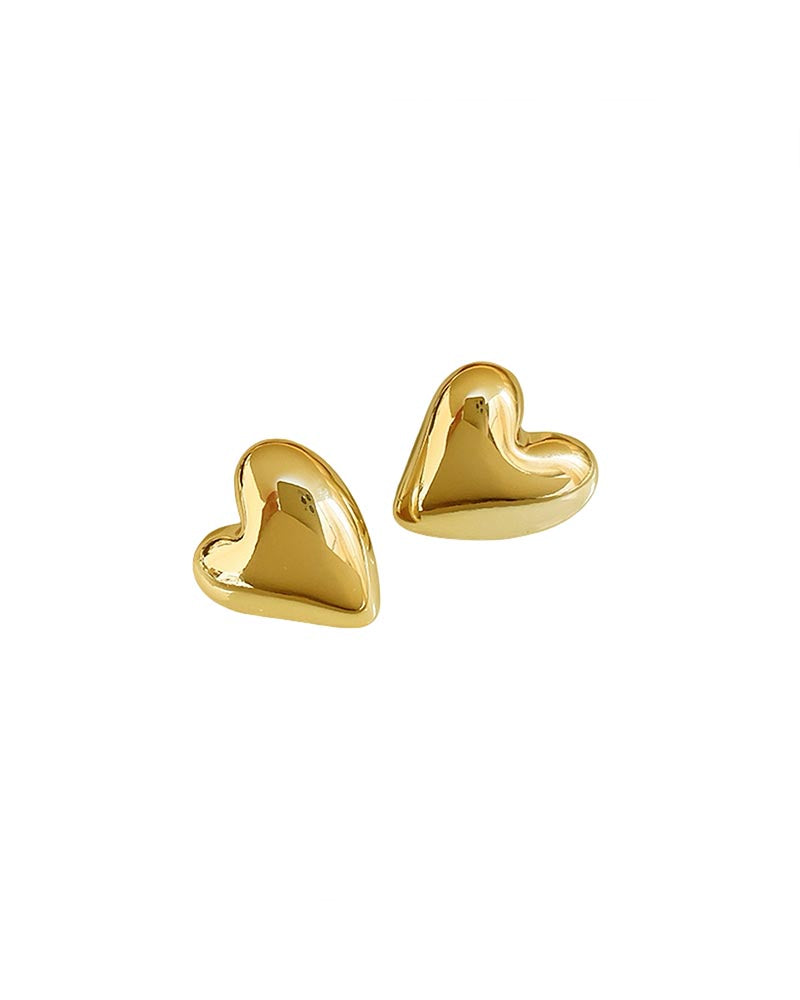 Golden Bliss Heart Studs Earrings