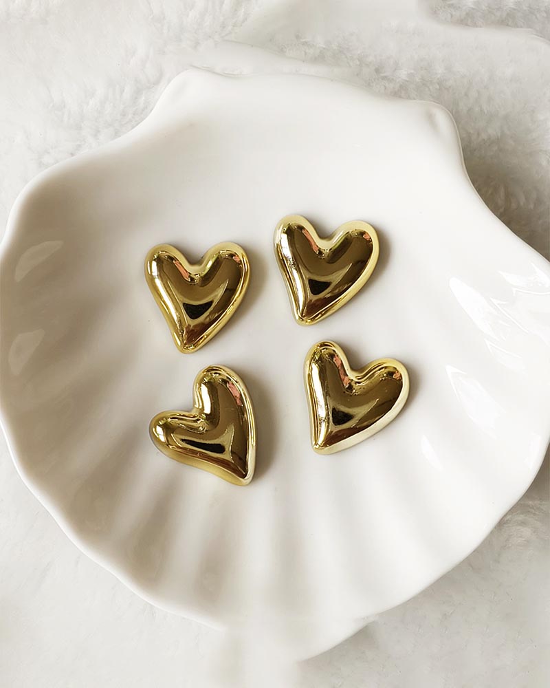 Golden Bliss Heart Studs Earrings