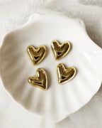 Golden Bliss Heart Studs Earrings